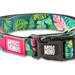 Нашийник для собак Max & Molly Smart ID Collar Tropical з принтом Тропіки, L