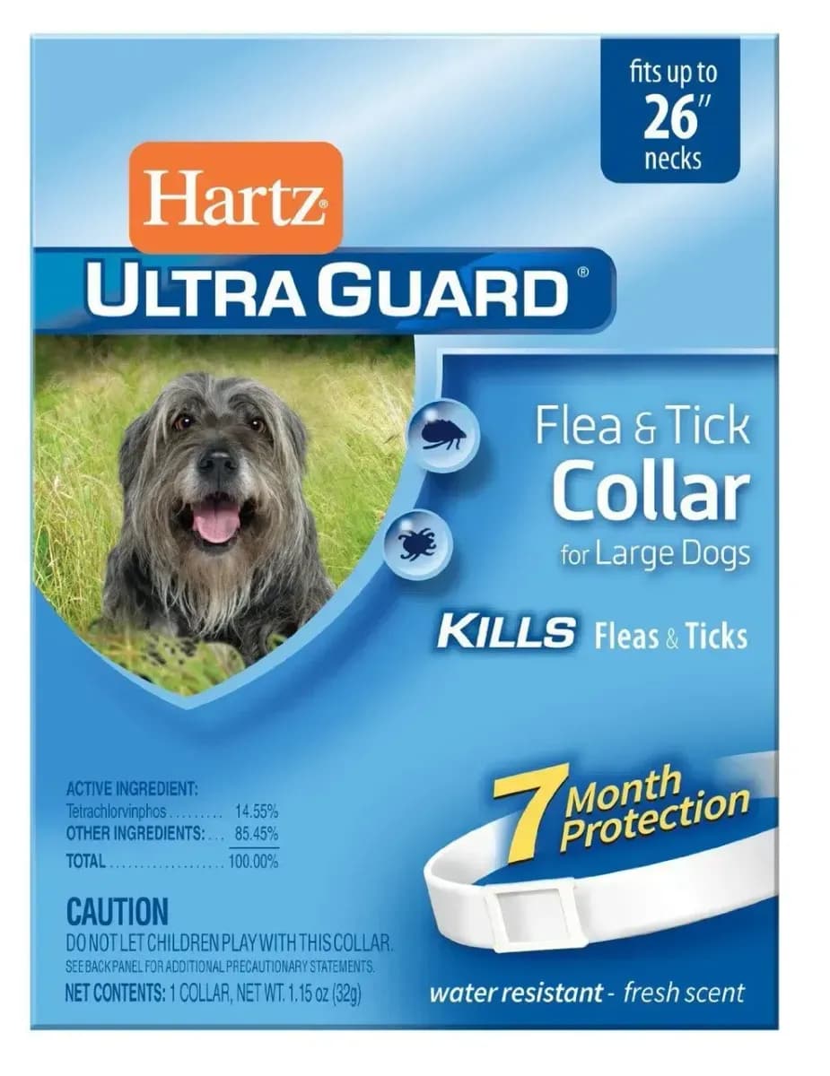 Hartz UltraGuard Ошейник от блох, их яиц и клещей для крупных собак (белый, до 65 см)