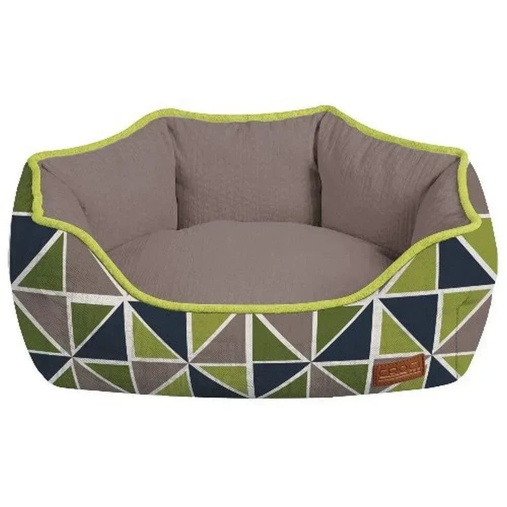 Croci COZY RAY Диван для собак, овальний, сірий / зелено-синій, 50х40х17 см